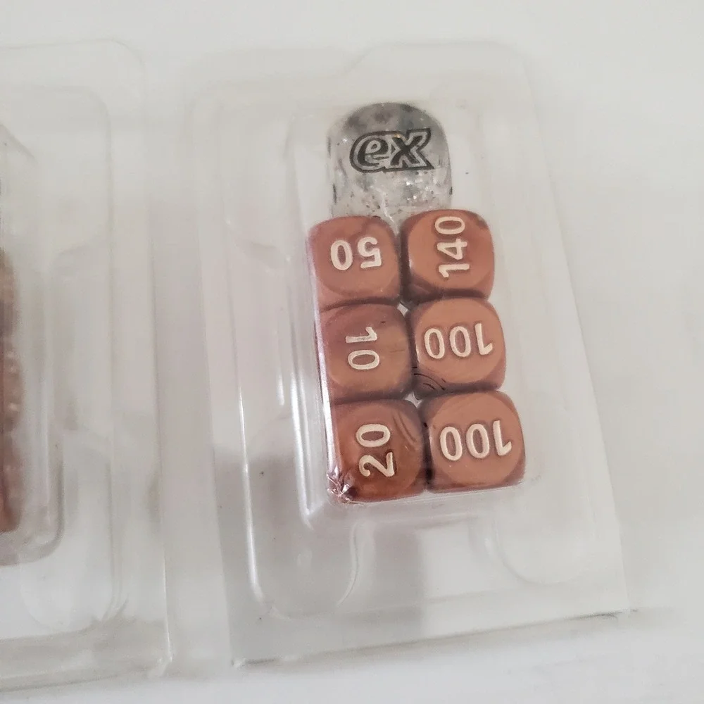 Pokemon TCG Damage Counter Dice Lot 3 Sets Marbled Bronze White ex Glitter Dice